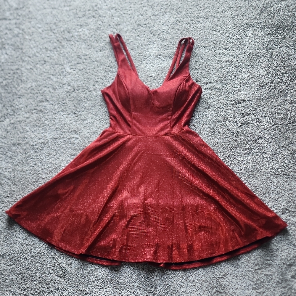 Elegant Red Strappy Mini Dress